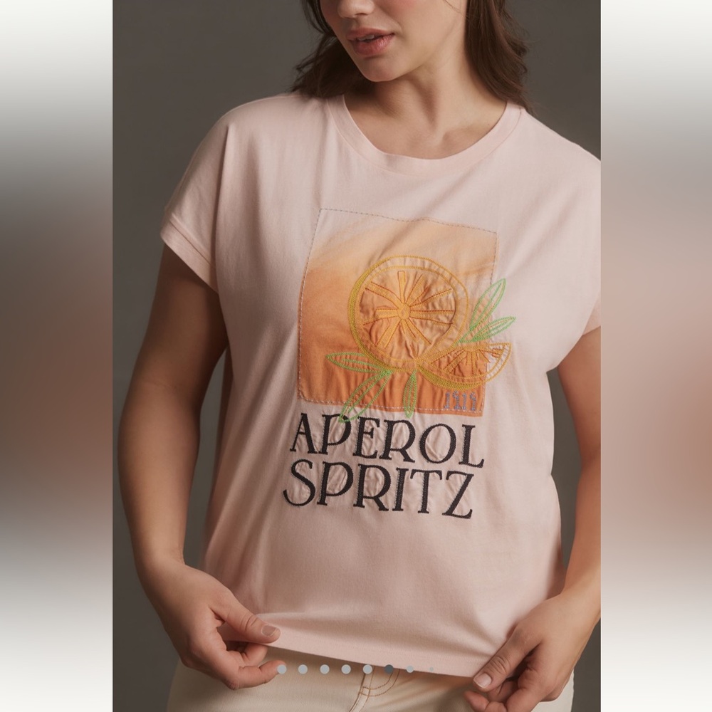 EUC By Anthropologie Aperol Spritz Graphic Tee